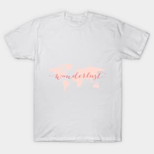 Wanderlust, desire to travel, world map T-Shirt